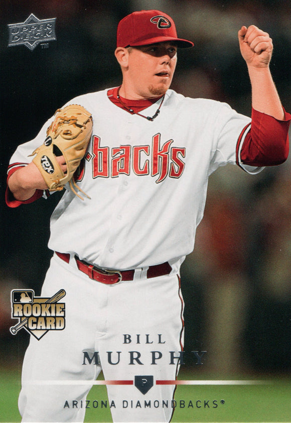 #332 Bill Murphy Rookie Arizona Diamondbacks 2008 Upper Deck Series 1 Baseball Card FAJ