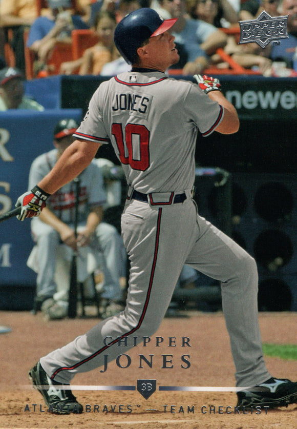 #355 Chipper Jones Atlanta Braves 2008 Upper Deck Series 1 Baseball Card FAK