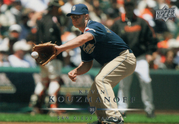 #187 Kevin Kouzmanoff San Diego Padres 2008 Upper Deck Series 1 Baseball Card FAK