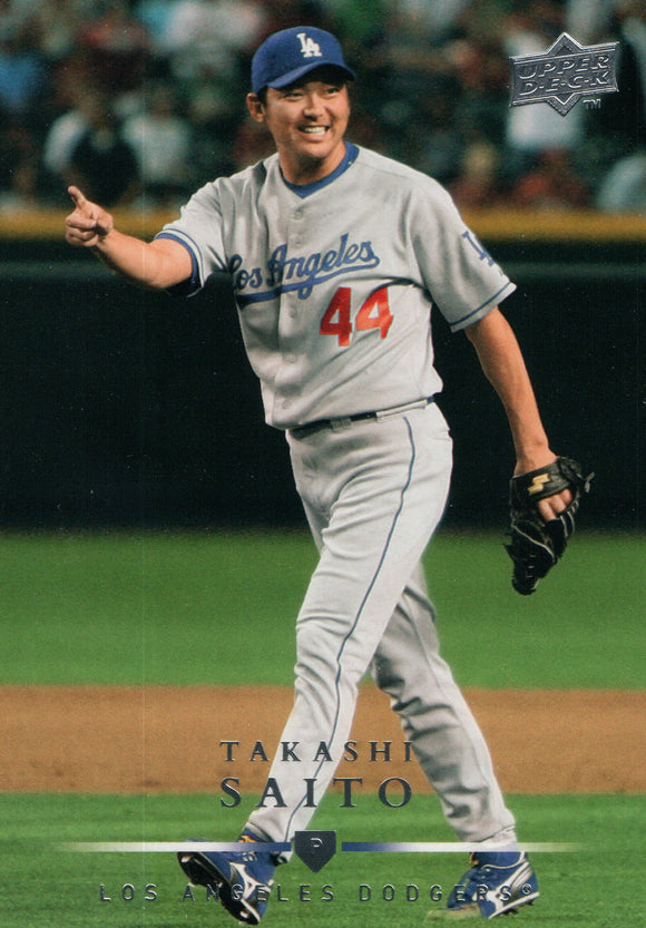 #104 Takashi Saito Los Angeles Dodgers 2008 Upper Deck Series 1 Baseball Card FAK