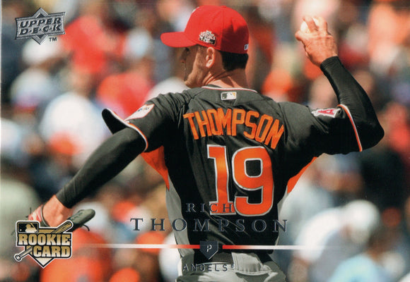 #346 Rich Thompson Rookie Los Angeles Angels 2008 Upper Deck Series 1 Baseball Card FAL