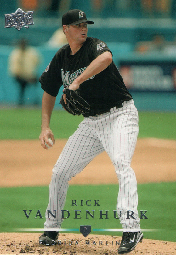 #143 Rick Vandenhurk Florida Marlins 2008 Upper Deck Series 1 Baseball Card FAL