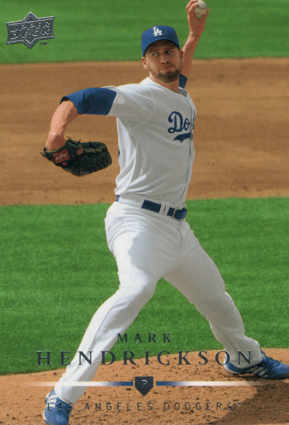 #103 Mark Hendrickson Los Angeles Dodgers 2008 Upper Deck Series 1 Baseball Card FAM