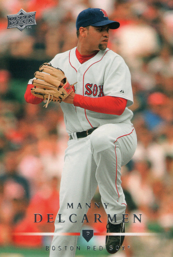 #225 Manny Delcarmen Boston Red Sox 2008 Upper Deck Series 1 Baseball Card FAM