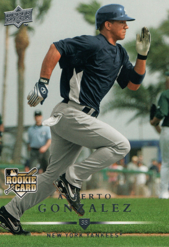 #316 Alberto Gonzalez Rookie New York Yankees 2008 Upper Deck Series 1 Baseball Card FAM