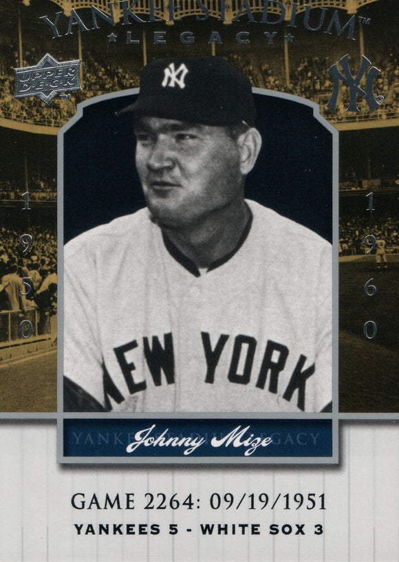 YSL2264 Johnny Mize New York Yankees 2008 Upper Deck Series 1 Baseball Card FAM