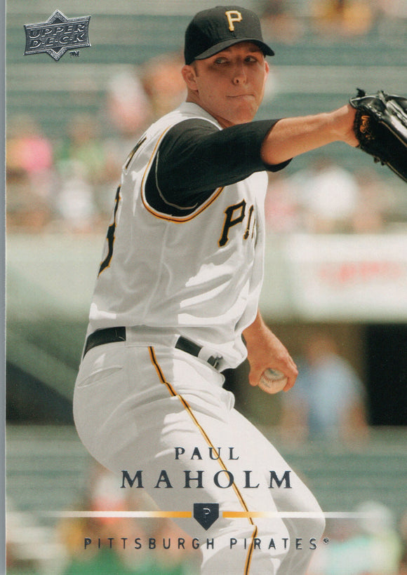 #201 Paul Maholm Pittsburgh Pirates 2008 Upper Deck Series 1 Baseball Card FAN