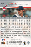 #123 Cliff Lee Cleveland Indians 2008 Upper Deck Series 1 Baseball Card FAN