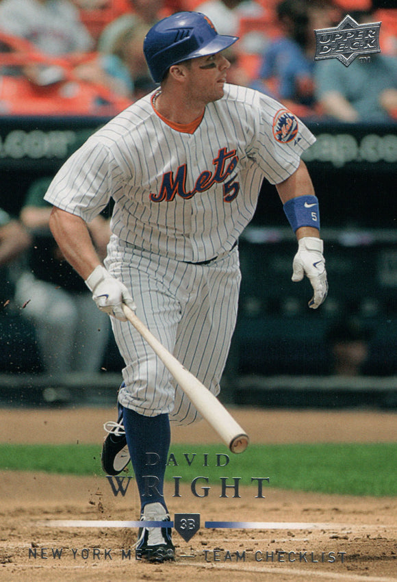 #366 David Wright New York Mets 2008 Upper Deck Series 1 Baseball Card FAN