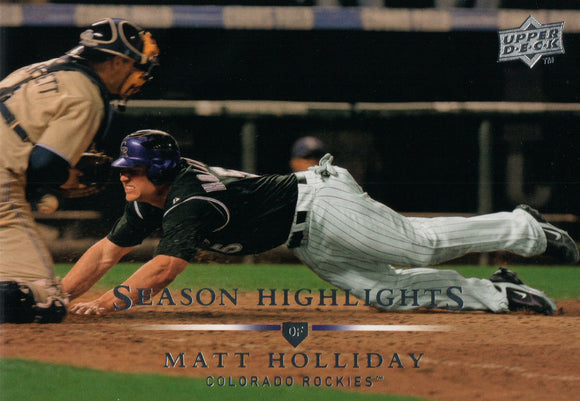 #396 Matt Holliday Colorado Rockies 2008 Upper Deck Series 1 Baseball Card FAN