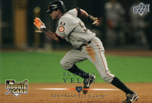 #348 Eugenio Velez Rookie San Francisco Giants 2008 Upper Deck Series 1 Baseball Card FAN
