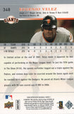 #348 Eugenio Velez Rookie San Francisco Giants 2008 Upper Deck Series 1 Baseball Card FAN