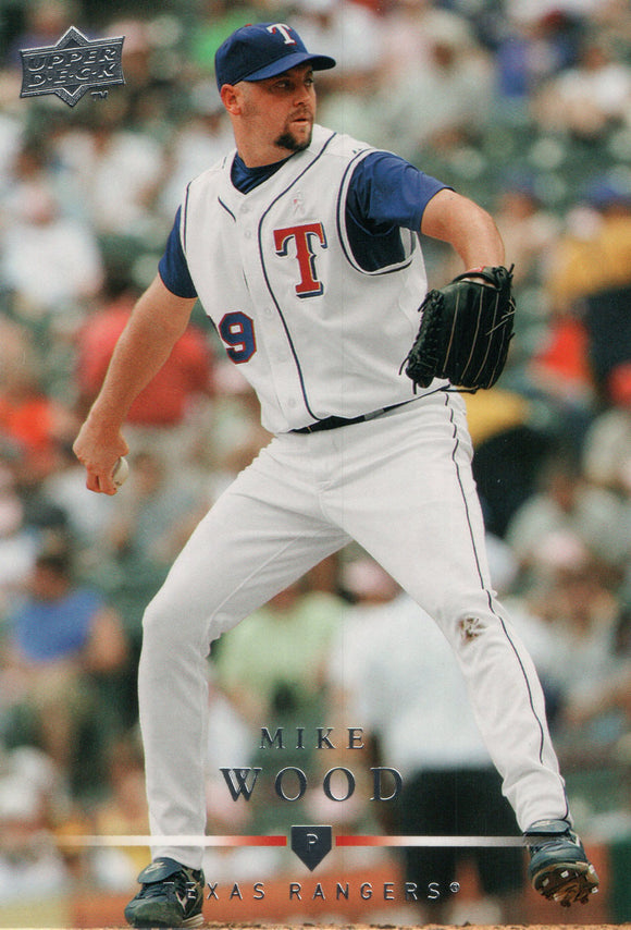 #215 Mike Wood Texas Rangers 2008 Upper Deck Series 1 Baseball Card FAN