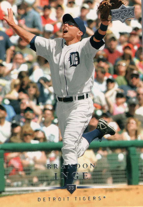 #266 Brandon Inge Detroit Tigers 2008 Upper Deck Series 1 Baseball Card FAN