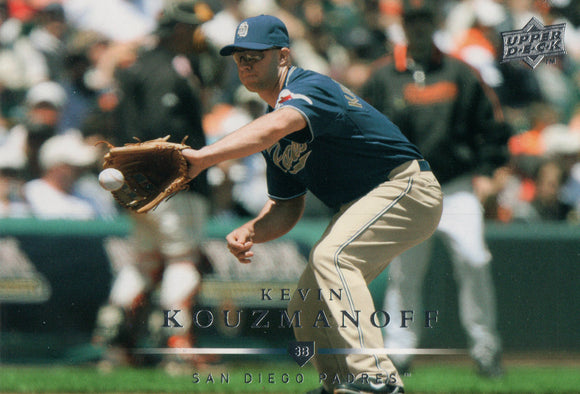 #187 Kevin Kouzmanoff San Diego Padres 2008 Upper Deck Series 1 Baseball Card FAN