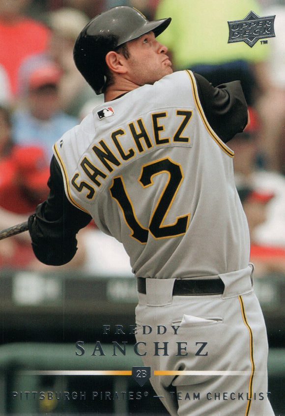 #371 Freddy Sanchez Team Checklist Pittsburgh Pirates 2008 Upper Deck Series 1 Baseball Card FAQ