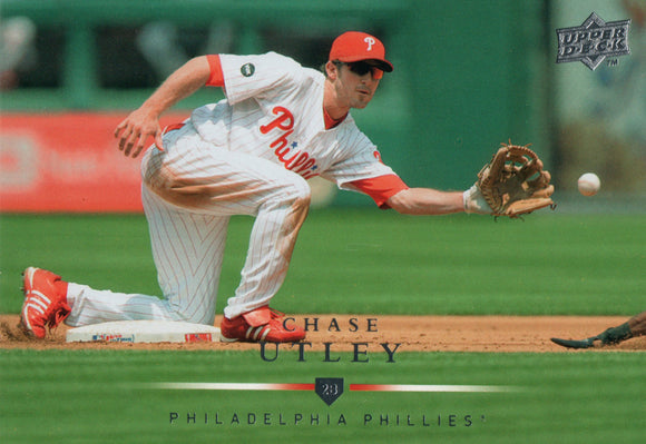 #197 Chase Utley Philadelphia Phillies 2008 Upper Deck Series 1 Baseball Card FAR