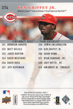 #374 Ken Griffy Jr. Team Checklist Cincinnati Reds 2008 Upper Deck Series 1 Baseball Card FAR
