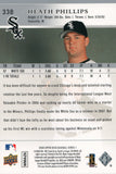 #338 Heath Phillips Rookie Chicago White Sox 2008 Upper Deck Series 1 Baseball Card FAR