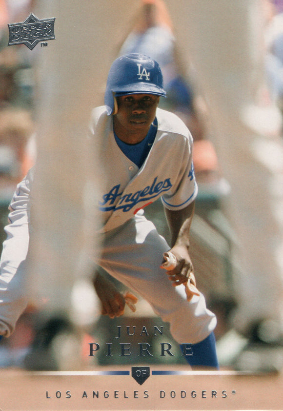 #110 Juan Pierre Los Angeles Dodgers 2008 Upper Deck Series 1 Baseball Card FAS