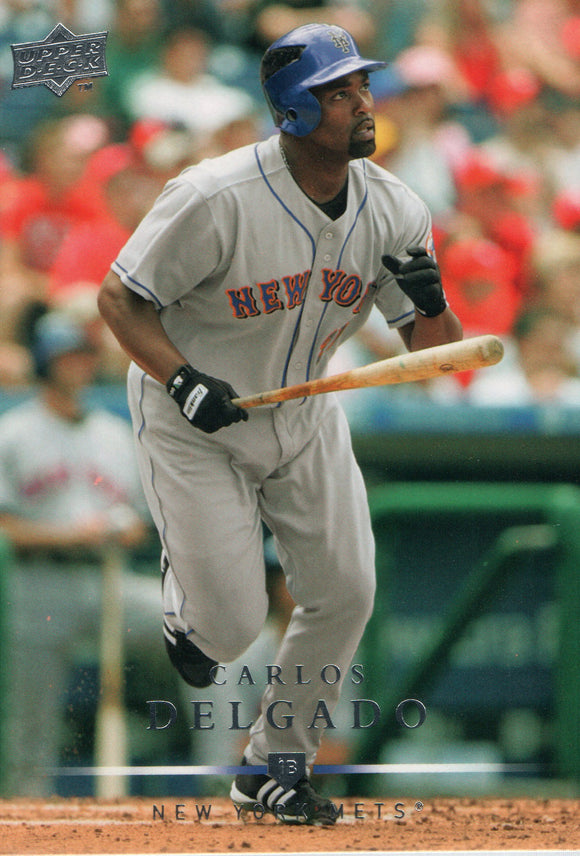 #160 Carlos Delgado New York Mets 2008 Upper Deck Series 1 Baseball Card FAS