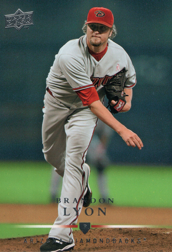 #95 Brandon Lyon Arizona Diamondbacks 2008 Upper Deck Series 1 Baseball Card FAS