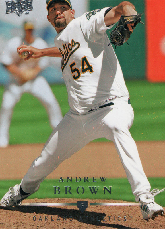 #25 Andrew Brown Oakland Athletics 2008 Upper Deck Series 1 Baseball Card FAT