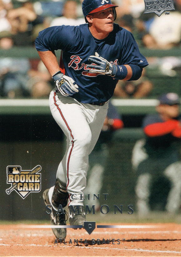 #340 Clint Sammons Rookie Atlanta Braves 2008 Upper Deck Series 1 Baseball Card FAT