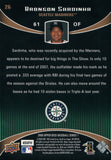 #26 Bronson Sardinha Rookie Debut Seattle Mariners 2008 Upper Deck Series 1 Baseball Card FAT