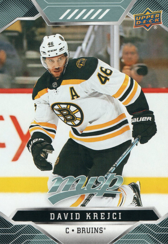 #188 David Krejci Boston Bruins 2019-20 Upper Deck MVP Hockey Card