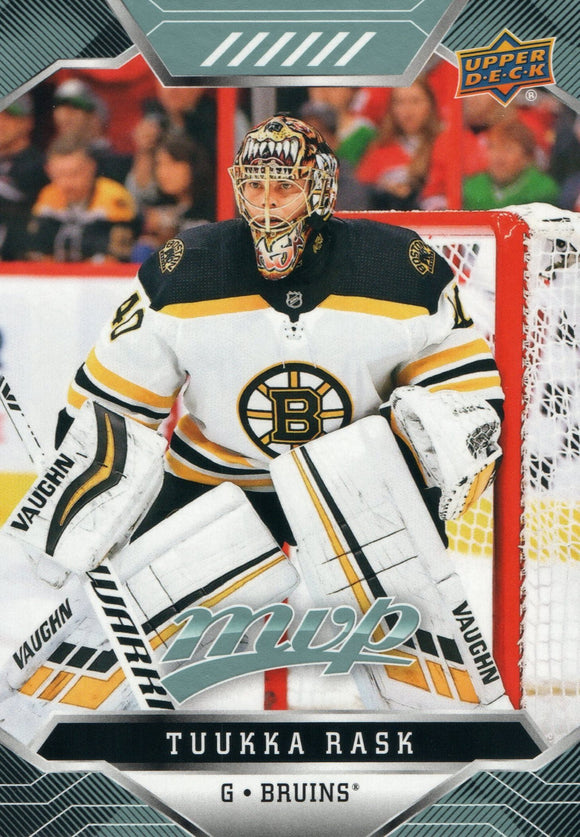 #28 Tuukka Rask Boston Bruins 2019-20 Upper Deck MVP Hockey Card