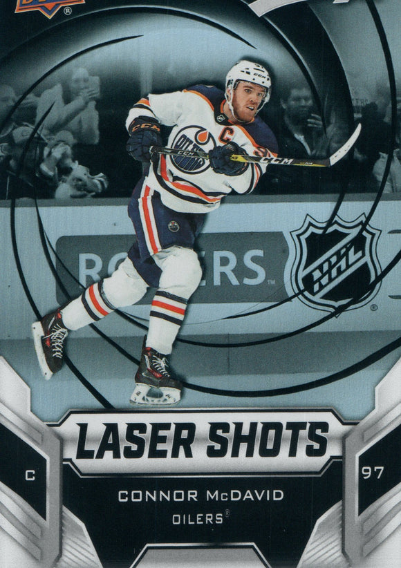 S-5 Connor Mcdavid Laser Shots Edmonton Oilers 2019-20 Upper Deck MVP Hockey Card