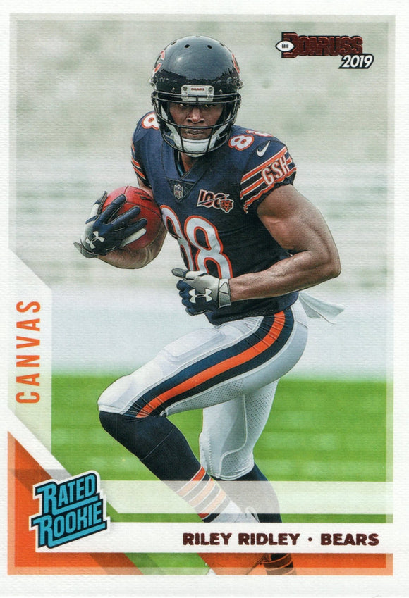 #336 Riley Ridley Canvas Rated Rookie Chicago Bears 2019 Donruss Football  Card