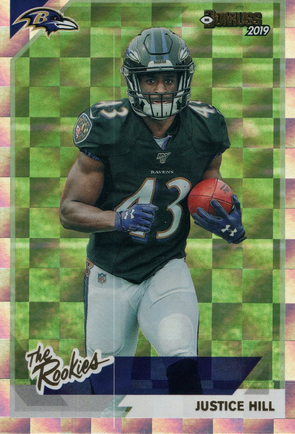 TR-33 Justice Hill The Rookies Baltimore Ravens 2019 Donruss Football  Card