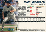 #321W Matt Anderson Warning Track Detroit Tigers 1999 Fleer Tradition Baseball Card OC