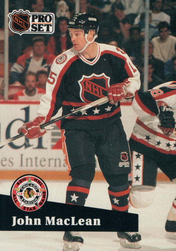 John MacLean autographed Hockey Card (New Jersey Devils) 1991 Pro Set #136