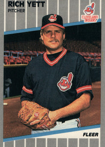 #417 Rich Yett Cleveland Indians 1989 Fleer Baseball Card OF