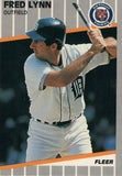 #138 Fred Lynn  Detroit Tigers 1989 Fleer Baseball Card OH