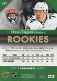 #289 Owen Tippett Rookie  Florida Panthers 2017-18 Parkhurst Hockey Card OH