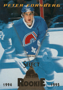 #175 Peter Forsberg Rookie Quebec Nordiques 1994-95 Select Hockey Card OL