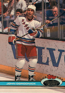 #273 John Ogrodnick New York Rangers 1990-91 Topps Stadium Club Hockey Card OO