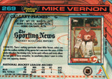 #269 Mike Vernon Calgary Flames 1990-91 Topps Stadium Club Hockey Card OO