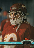 #269 Mike Vernon Calgary Flames 1990-91 Topps Stadium Club Hockey Card OO