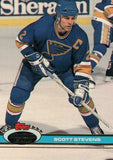 #265 Scott Stevens St Louis Blues 1990-91 Topps Stadium Club Hockey Card OO