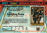 #257 Brian Bradley Toronto Maple Leafs 1990-91 Topps Stadium Club Hockey Card OO