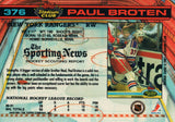 #376 Paul Broten New York Rangers 1990-91 Topps Stadium Club Hockey Card OP