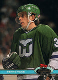 #374 Terry Yake Hartford Whalers 1990-91 Topps Stadium Club Hockey Card OP