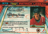 #373 Patrick Lebeau Montreal Canadiens 1990-91 Topps Stadium Club Hockey Card OP