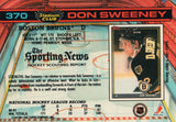 #370 Don Sweeney Boston Bruins 1990-91 Topps Stadium Club Hockey Card OP