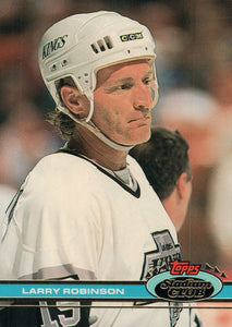 #252 Larry Robinson Los Angeles Kings 1990-91 Topps Stadium Club Hockey Card OQ